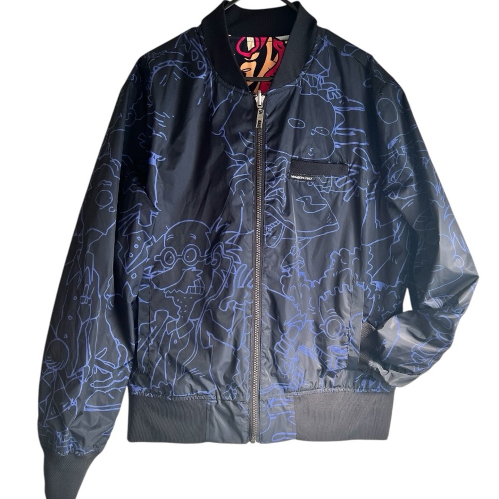 MEMBERS ONLY 90s NICKELODEON Cartoon Unisex Reversible Jacket Mens M - Picture 6 of 12